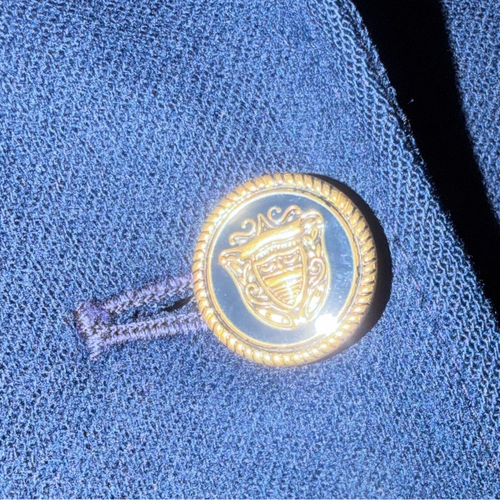 Vintage 70s Pendleton Gorgeous Classic Navy Blue 100% Virgin Wool Blazer, Sz 10 - Picture 8 of 15